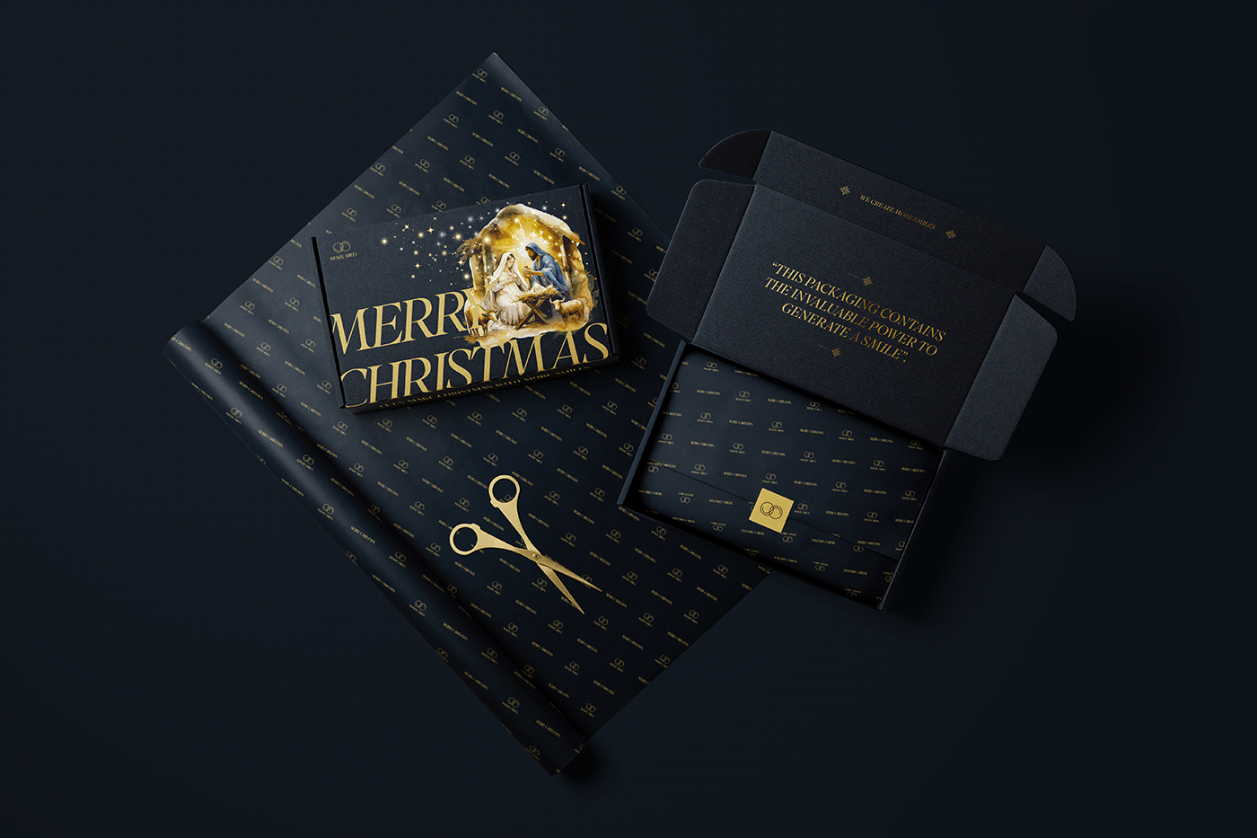 Christmas-themed packaging and bag design and paper wrapping