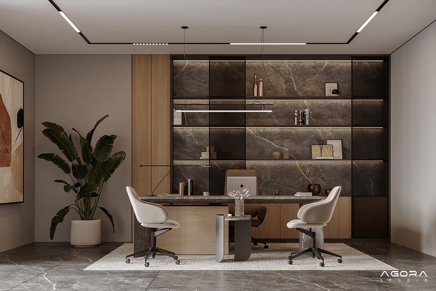 interior design  Render visualization 3ds max modern corona archviz 3D vray Office