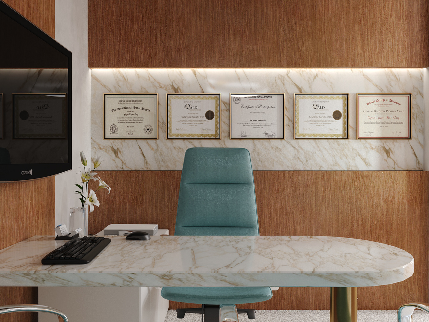 dental Interior luxury Mekano elegant relaxing gold modern Spa clinic