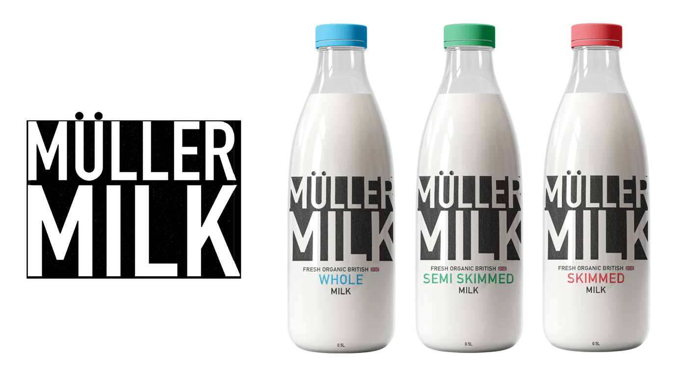 branding  design ecofriendly GlassBottles graphicdesign graphics milk mullermilk Rebrand