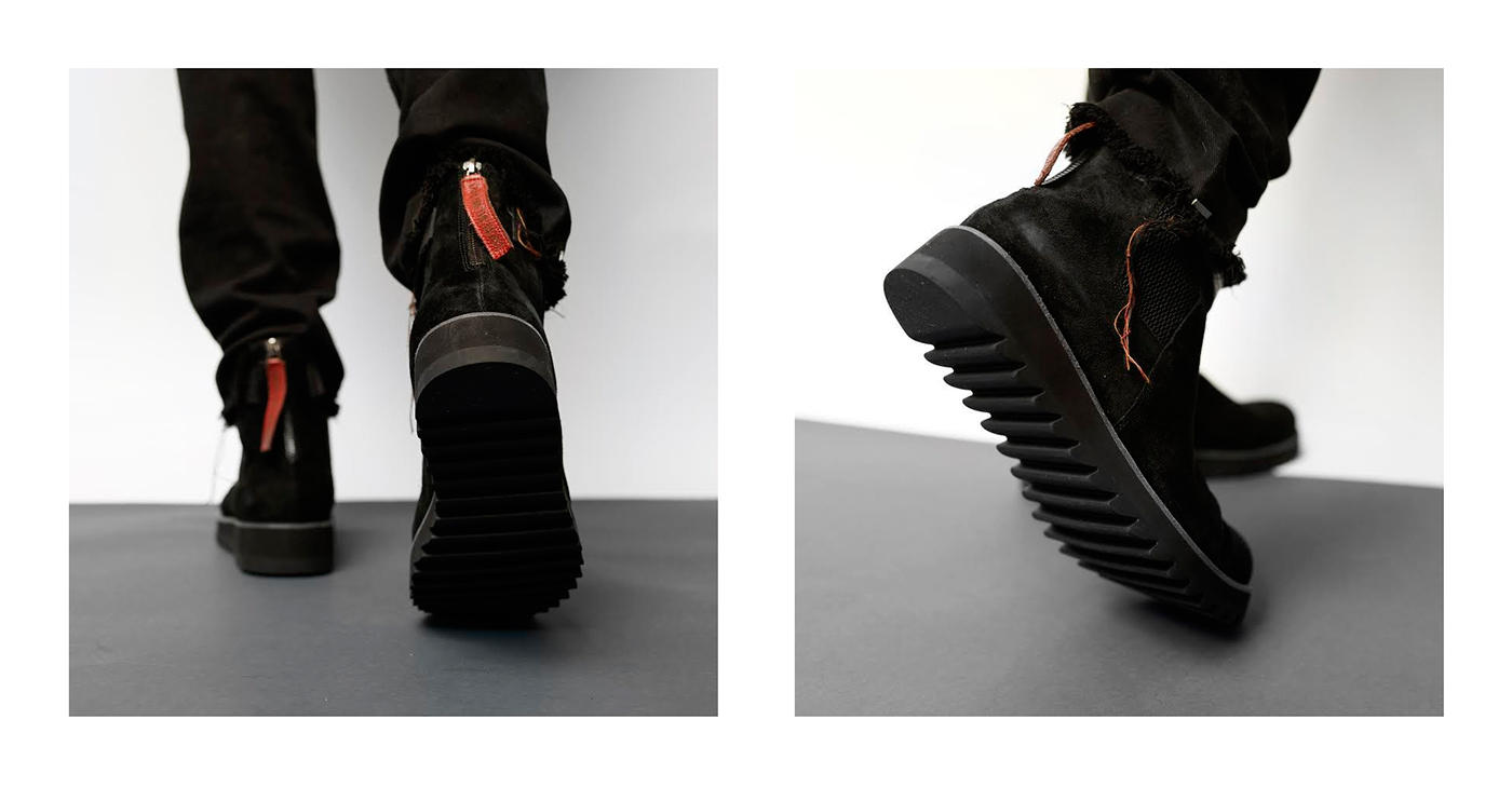 fashion design shoe design boot Emil Casper and the beast product black shoes apparel modeling styling  copenhagen Apparel Design