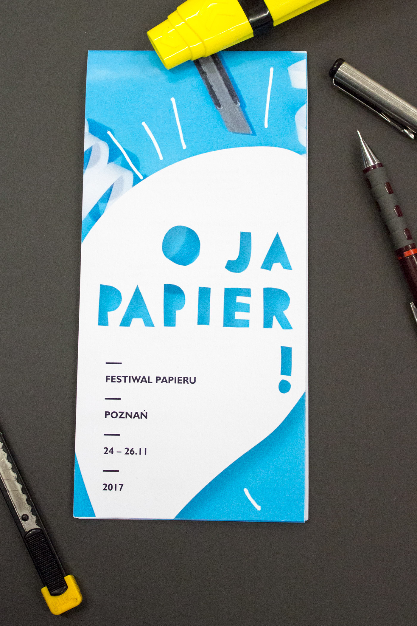 paper festival leaflet poster cut out typography   ILLUSTRATION 