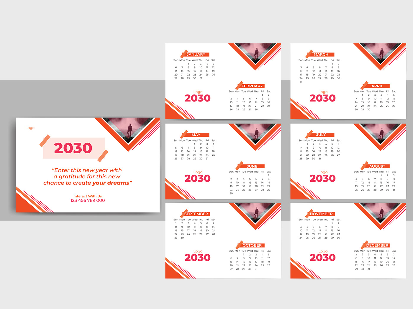 calendar calendar design calendar 2030 desk desk calendar graphic design  adobe illustrator marketing   Advertising 