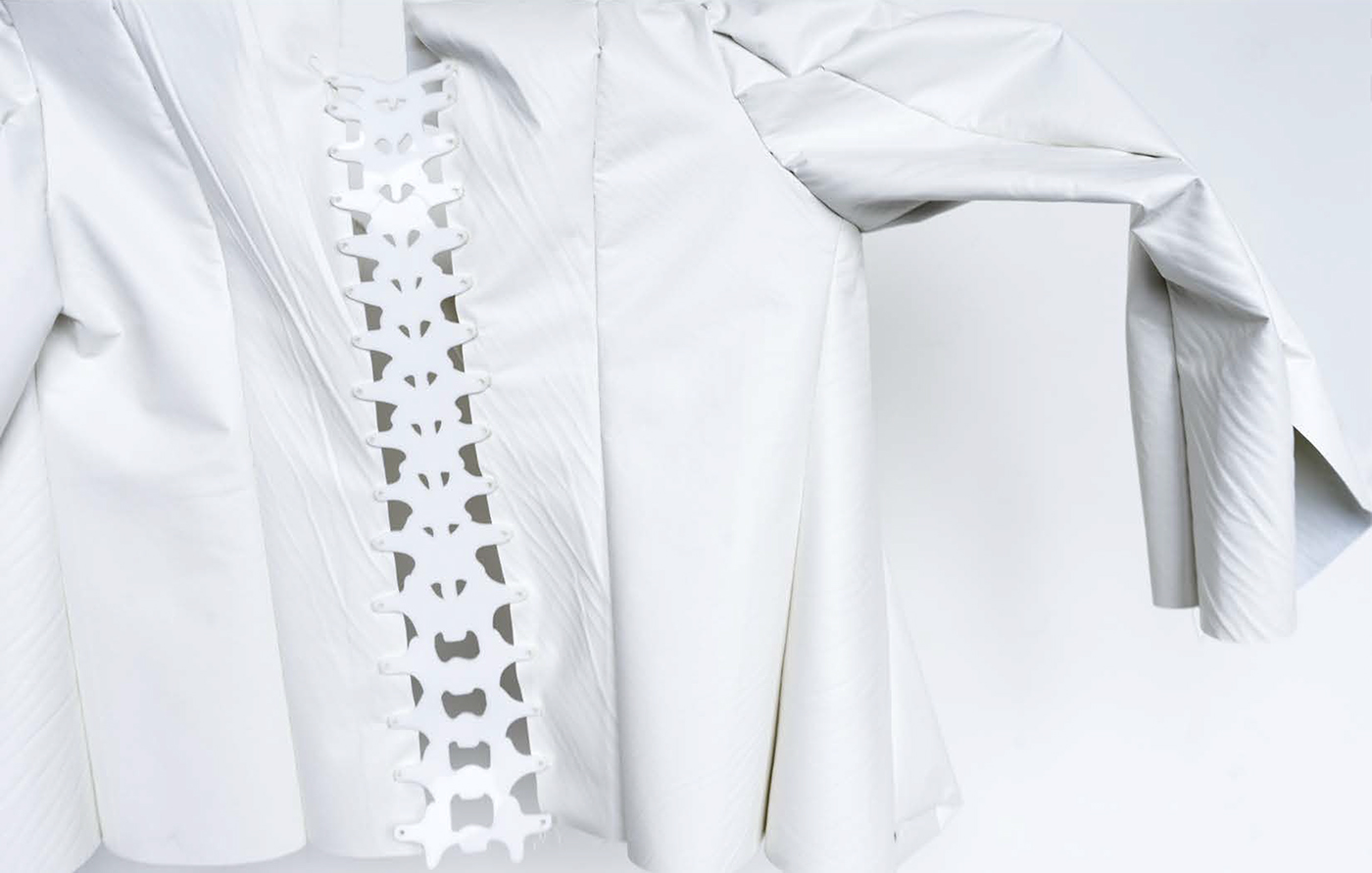 laser cut leather Fashion  acrylic Heat Set anatomical linen jacket SEW top