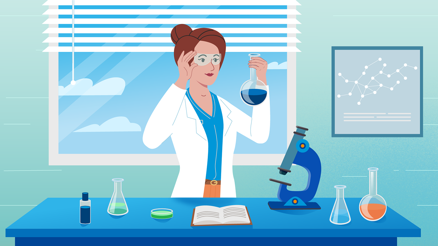 adobe illustrator Advertising  biology Character design  explainer video laboratory medical science scientific illustration Technology