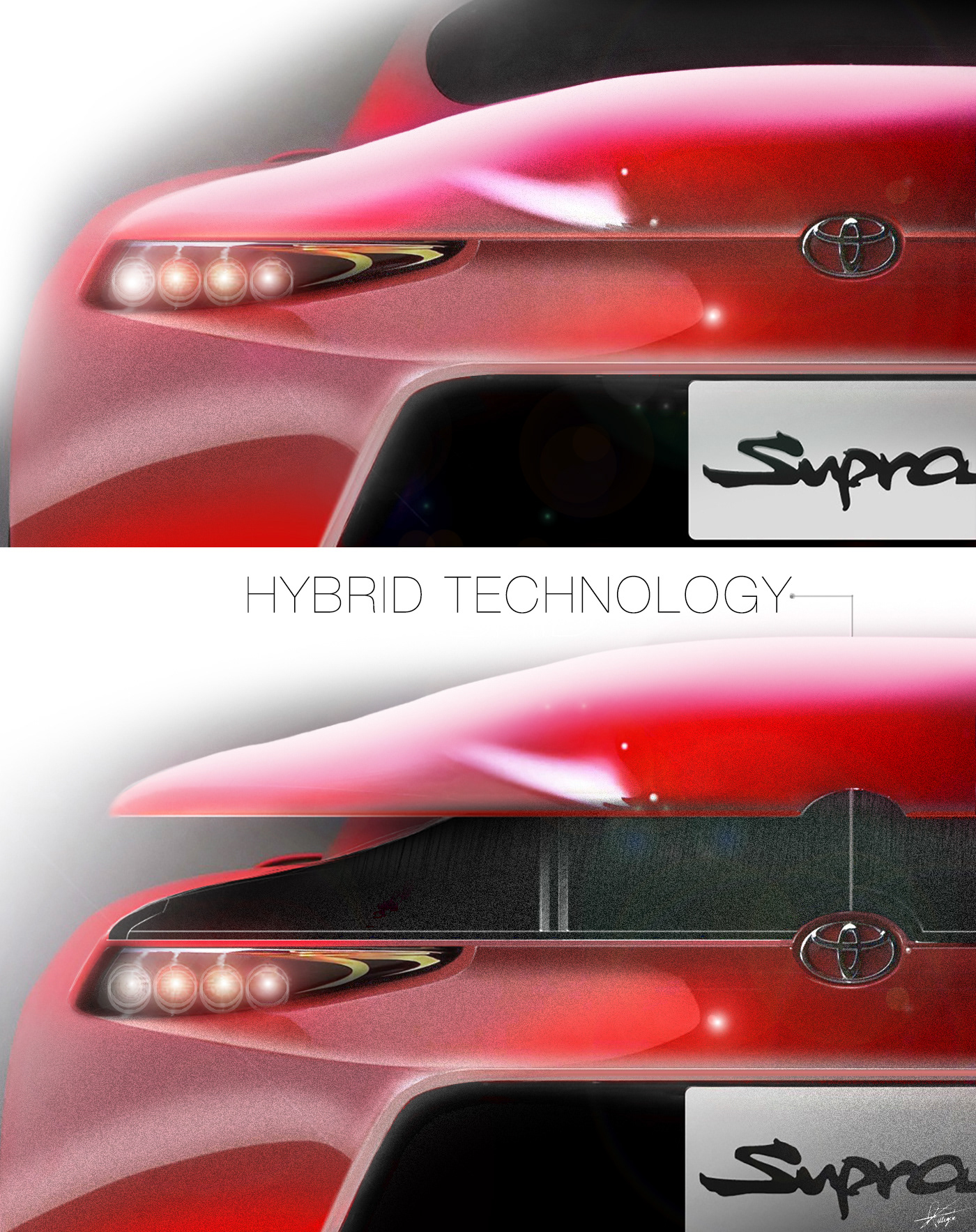 toyota Supra concept Automotive design concept car Electric Car industrial design  paul walker Pelligra design prototype