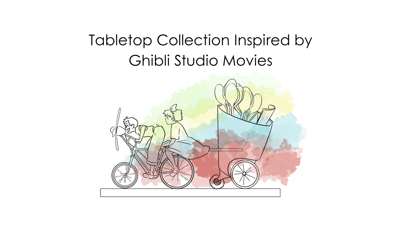 anime style decor Digital Art  digital illustration Dining Decor Ghibli home decor ILLUSTRATION  serveware tabletop