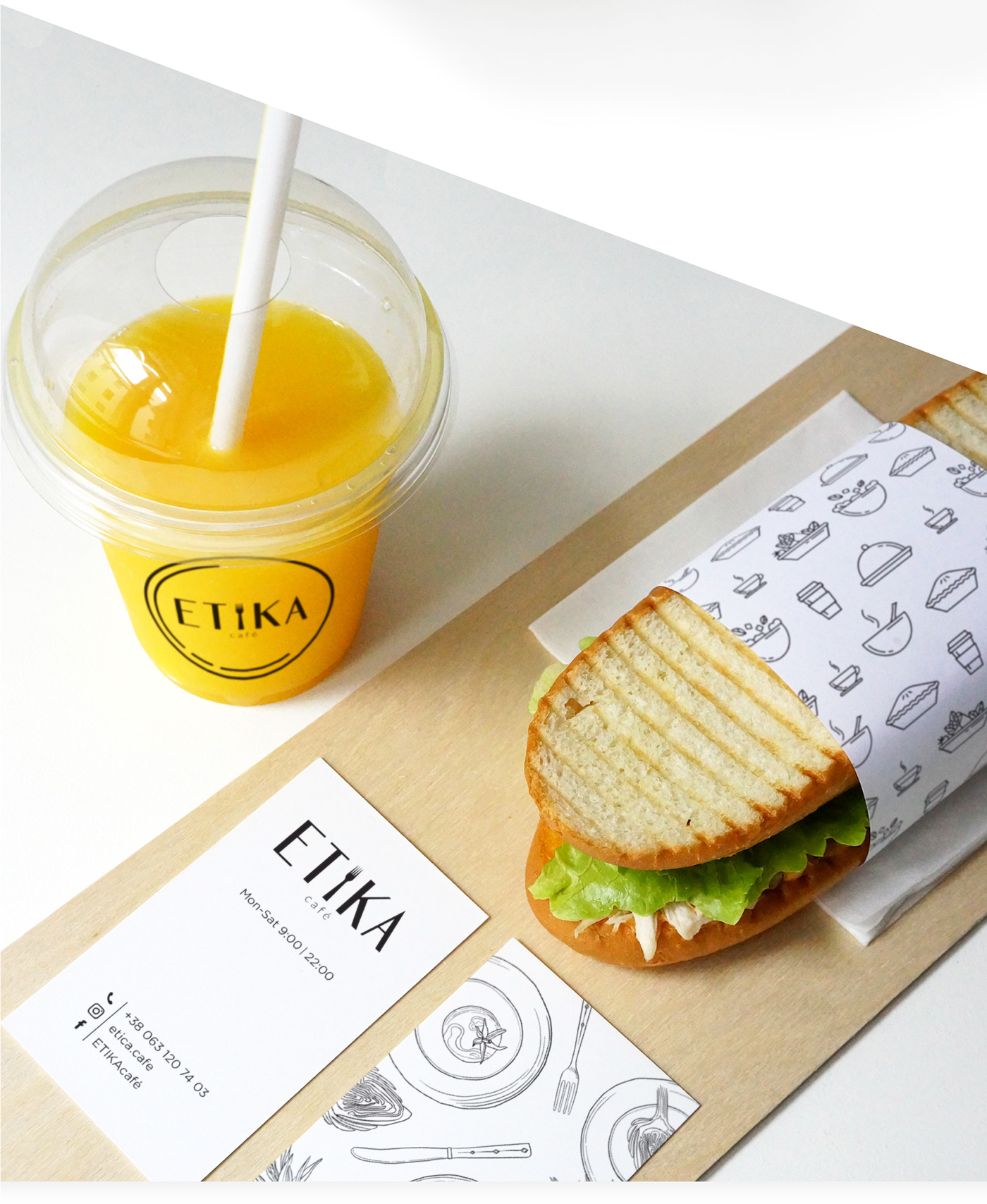 visual identity cafe menu logo brand hand drawing icons identidade visual Food  business card