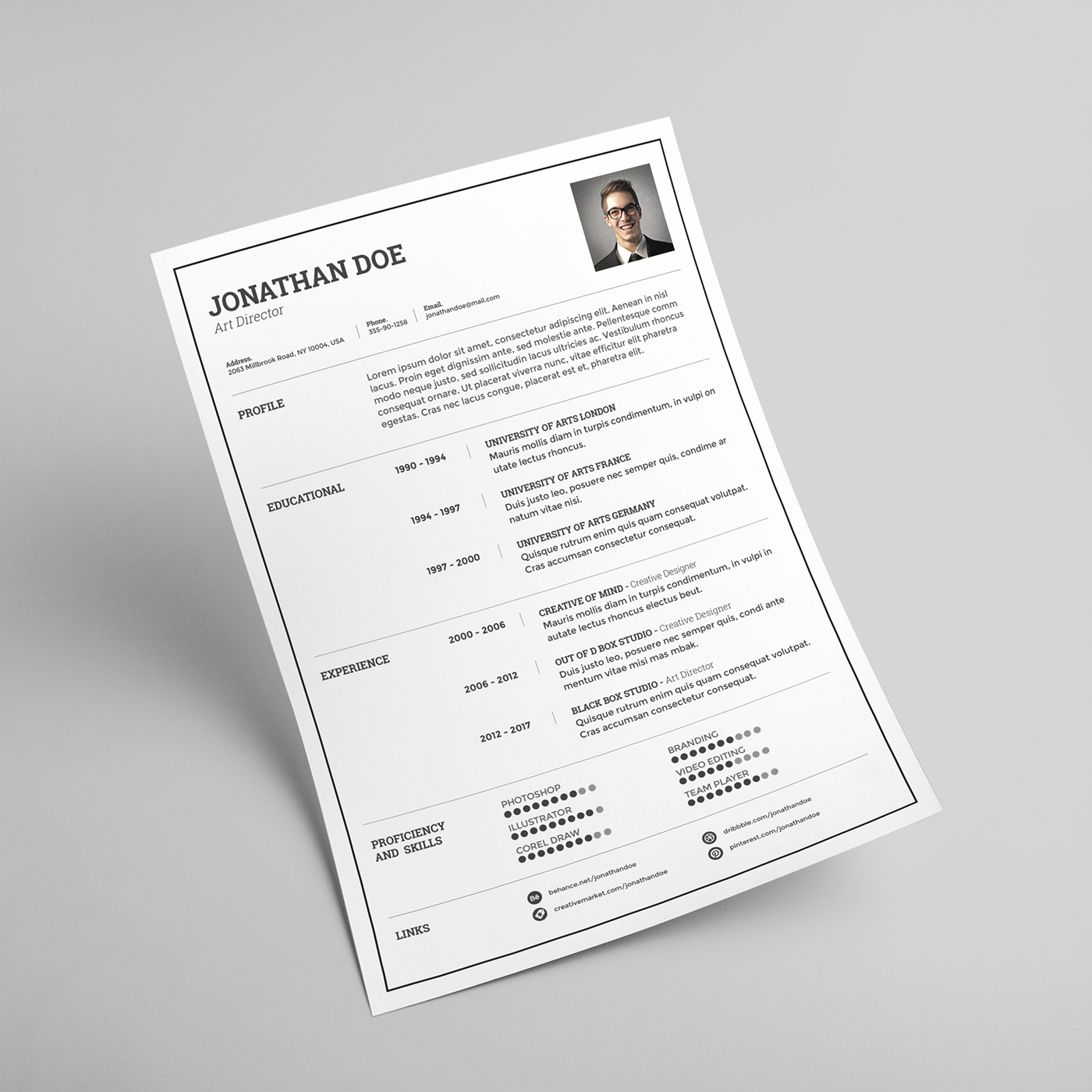 freebies print psd Resume