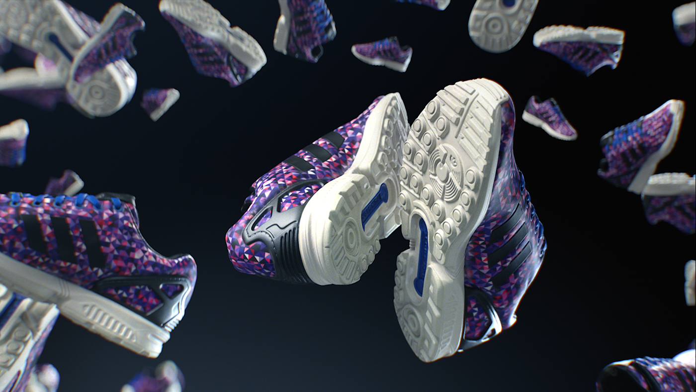 Nike adidas snowflakes CGI vray photoreal brand montage fresh sneakers instagram