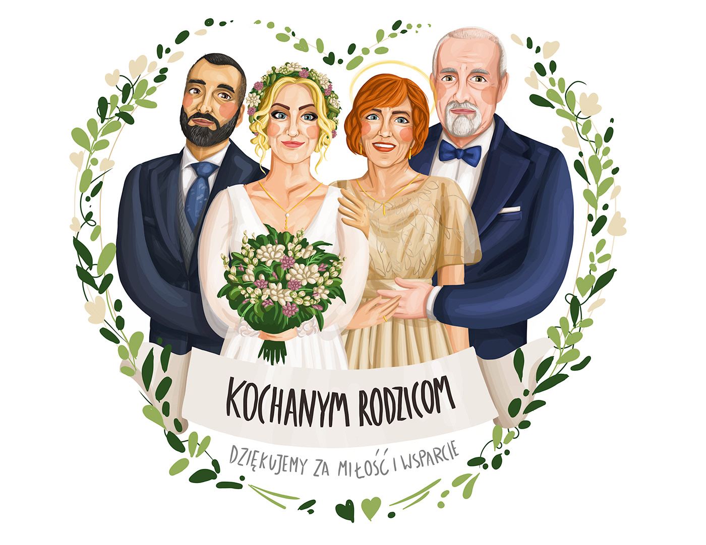 bride Character design  Digital Art  digital illustration gift marriage portrait present wedding
