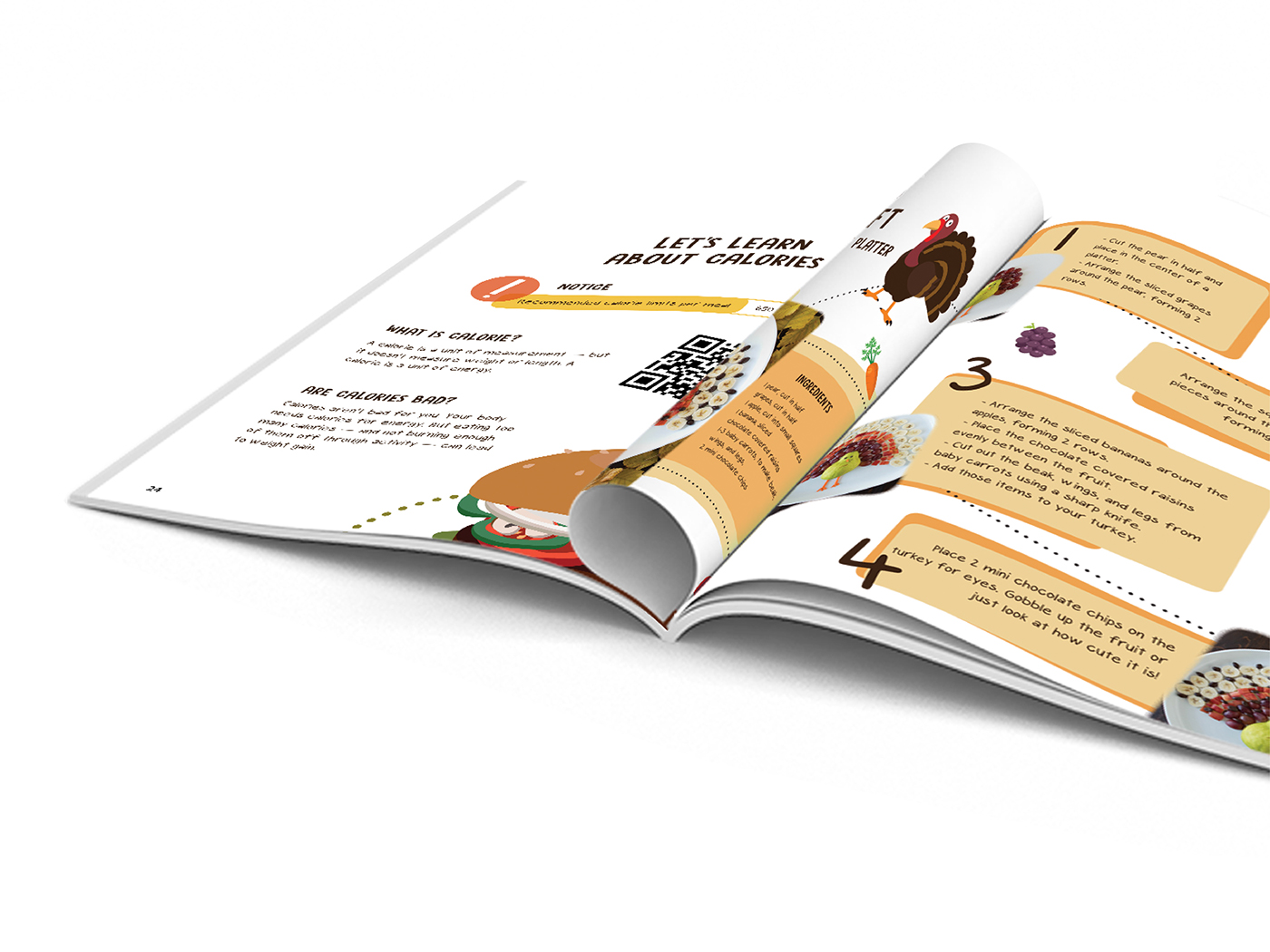 Booklet Layout Design healthy eating children InDesign ILLUSTRATION  motion graphics  animation 