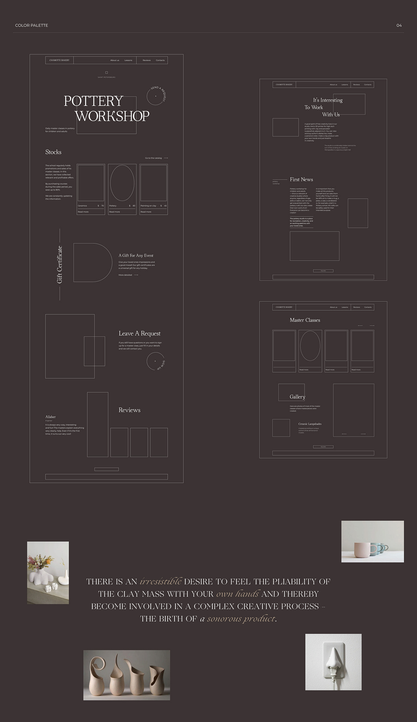 landing landing page Pottery school ui design UI/UX ux Web Design  Website Workshop