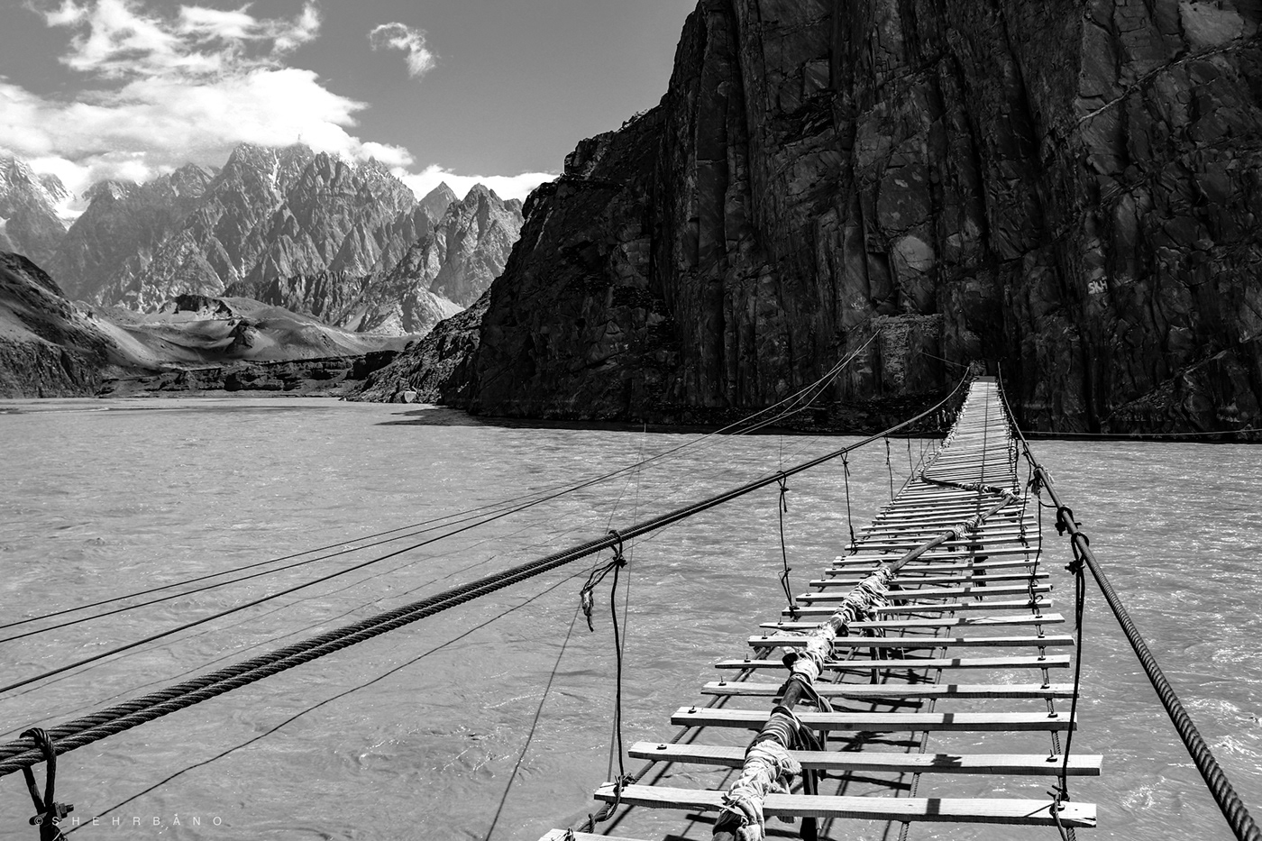 backandwhite bridges bw Canon Hunza journeys Landscape mountains Pakistan Photography  river