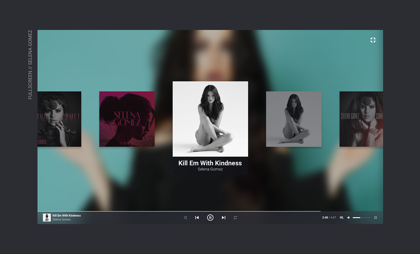 Music Player user interface clean minimal music artist desktop redesign UI ux