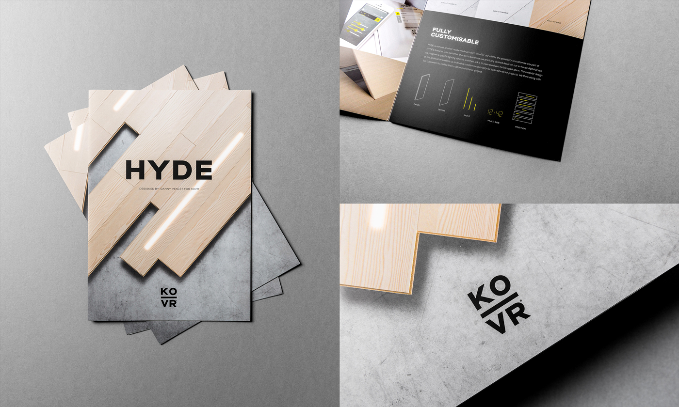 kovr branding  lighting light hyde yellow black architecture texture identity