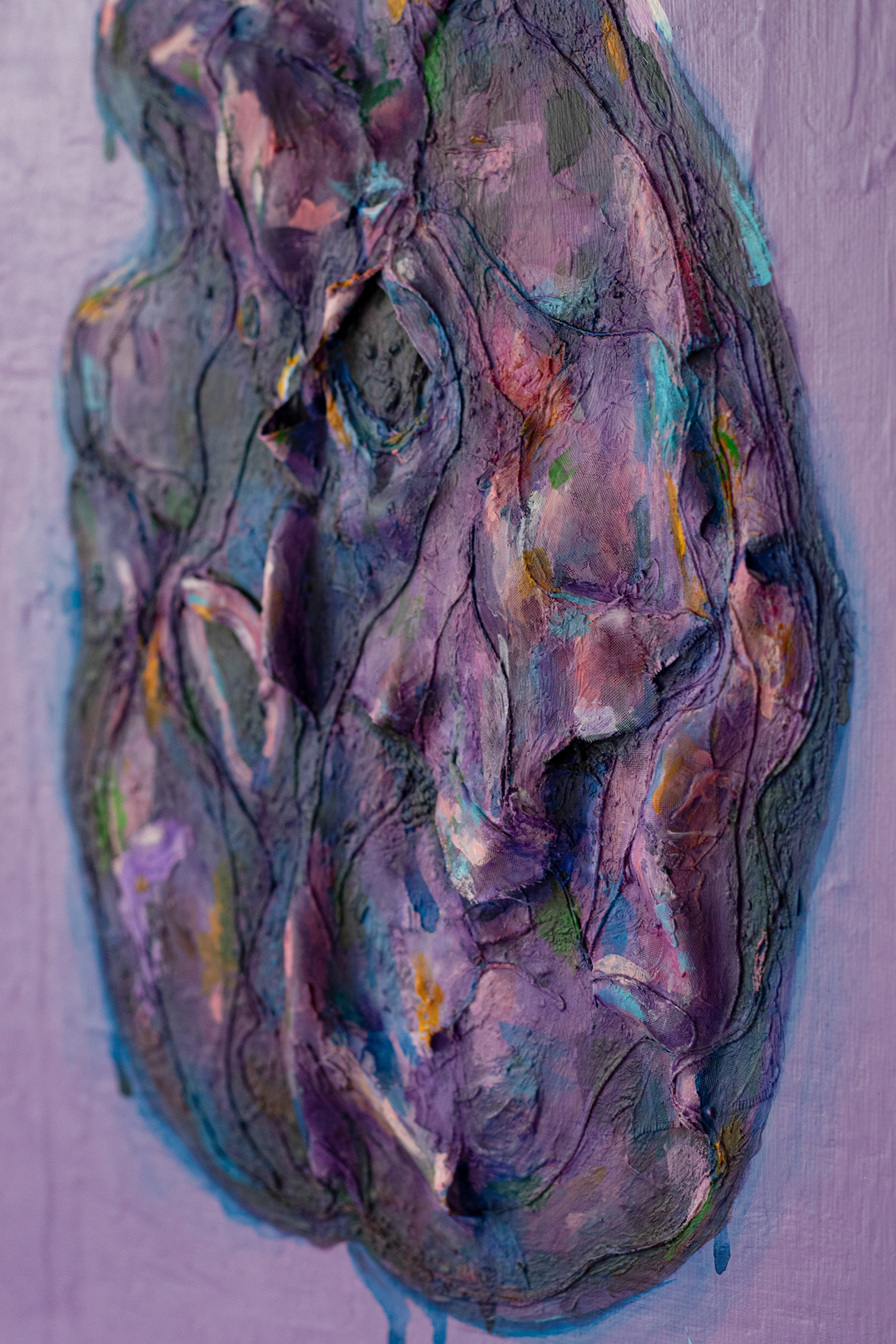 painting   acrylic texture purple anatomy