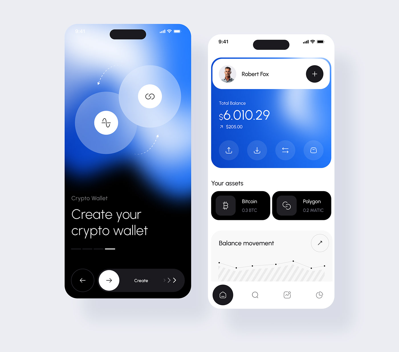 crypto cryptocurrency WALLET wallet app UI/UX Mobile app finance app finance app design finances