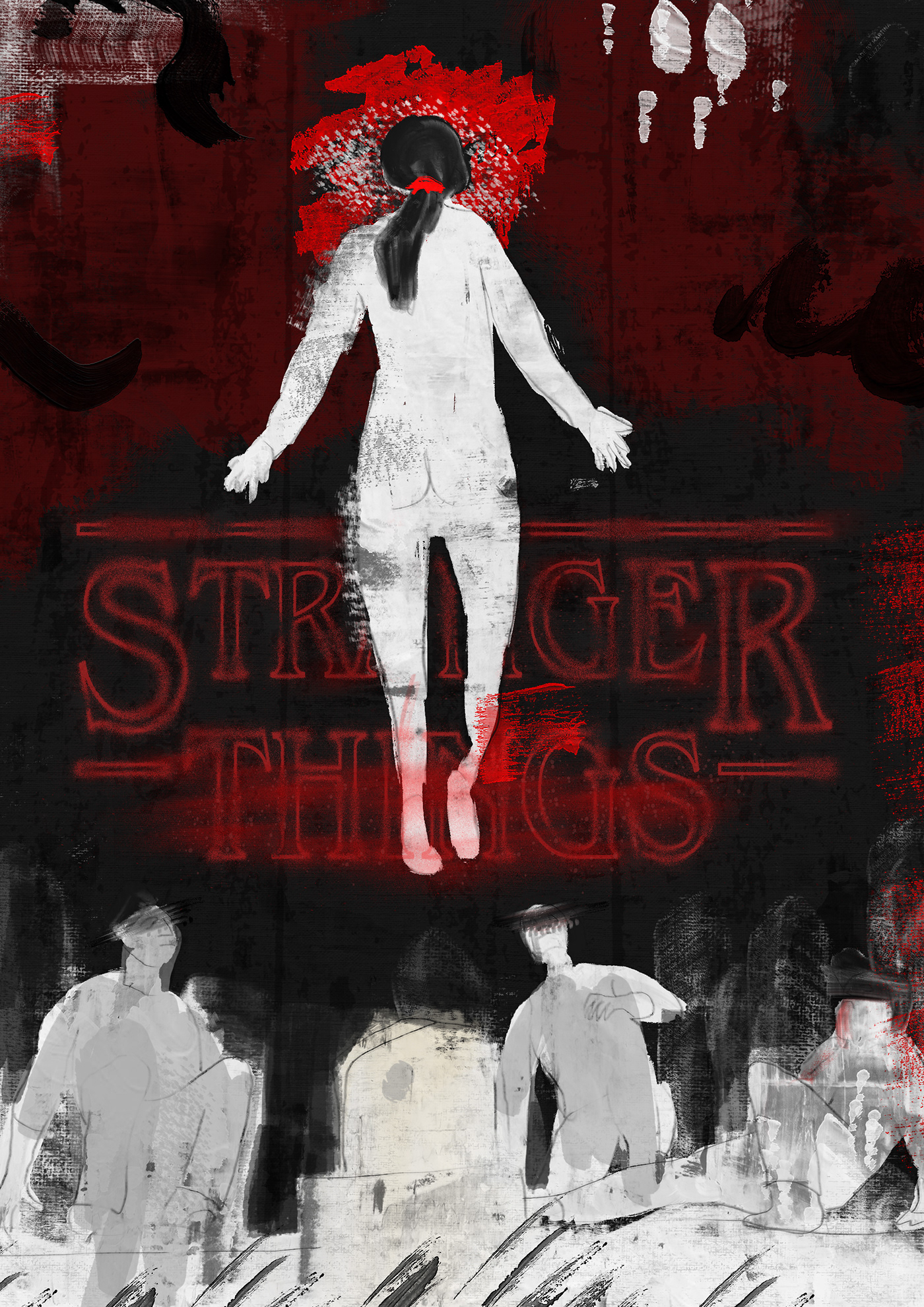 artwork Digital Art  fanart Netflix painting   poster series Stranger Things texture outsider art