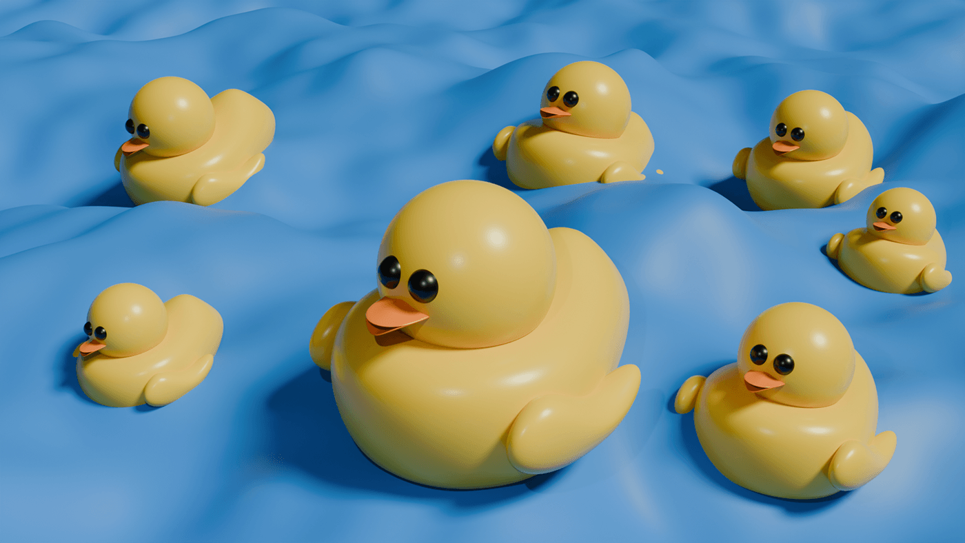 duck toy design 3D рендер blender 3d modeling animation  beginner Digital Art 