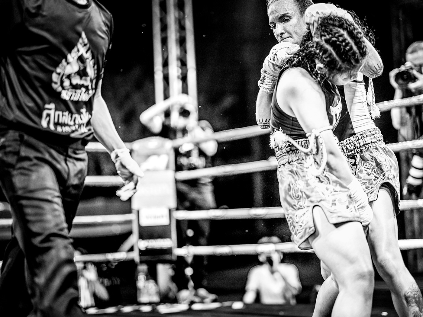 black and white muay thai Photography  Thailand