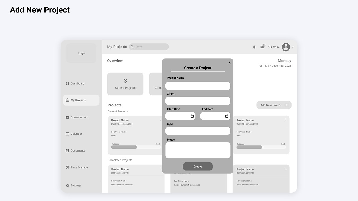 Case Study Project Management Project Management App UI/UX user experience user interface ux UX design wireframes