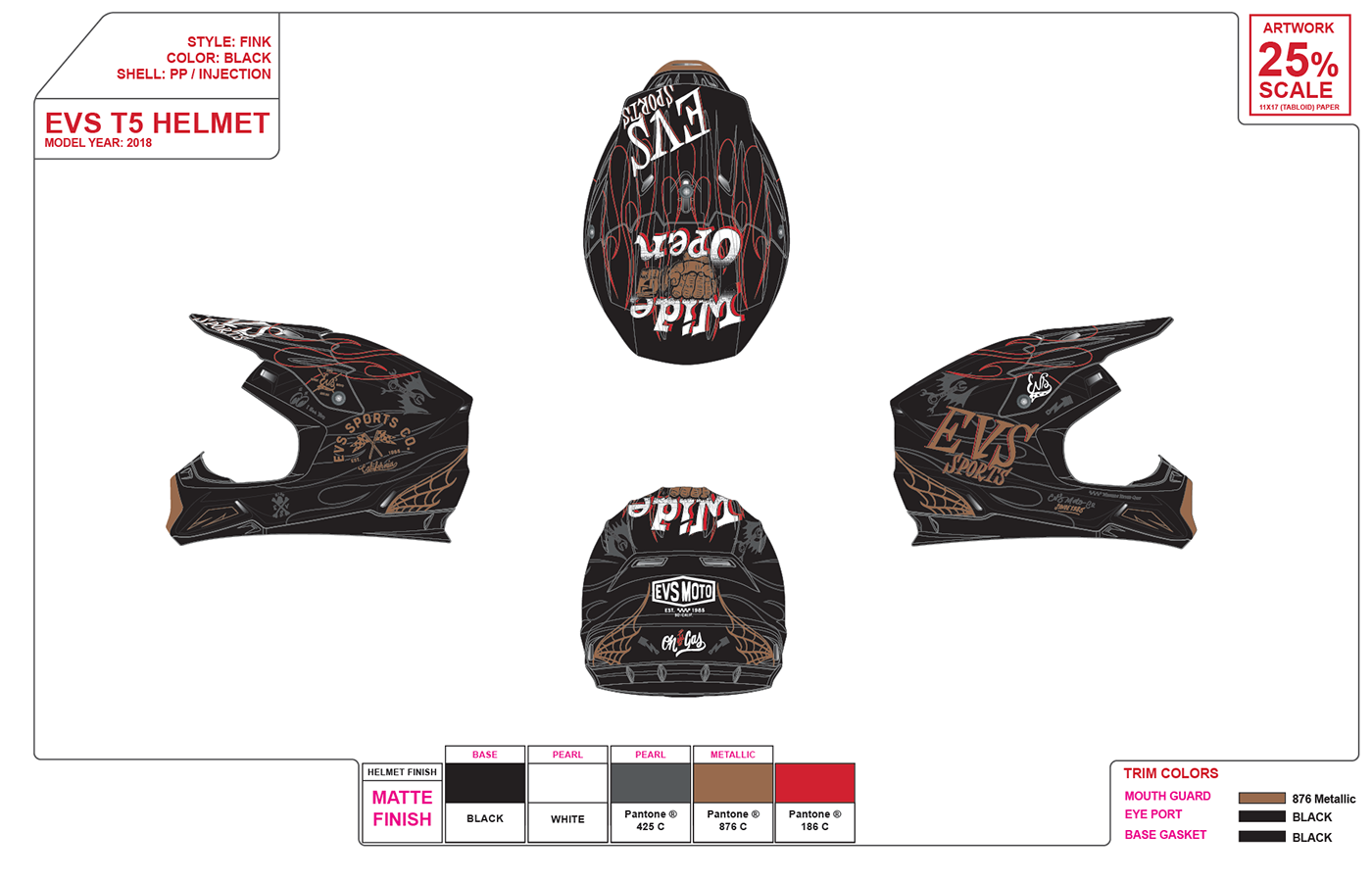 Helmet Motocross fink hot rod EVS Sports Kris Petrat typography   product design  HAND LETTERING