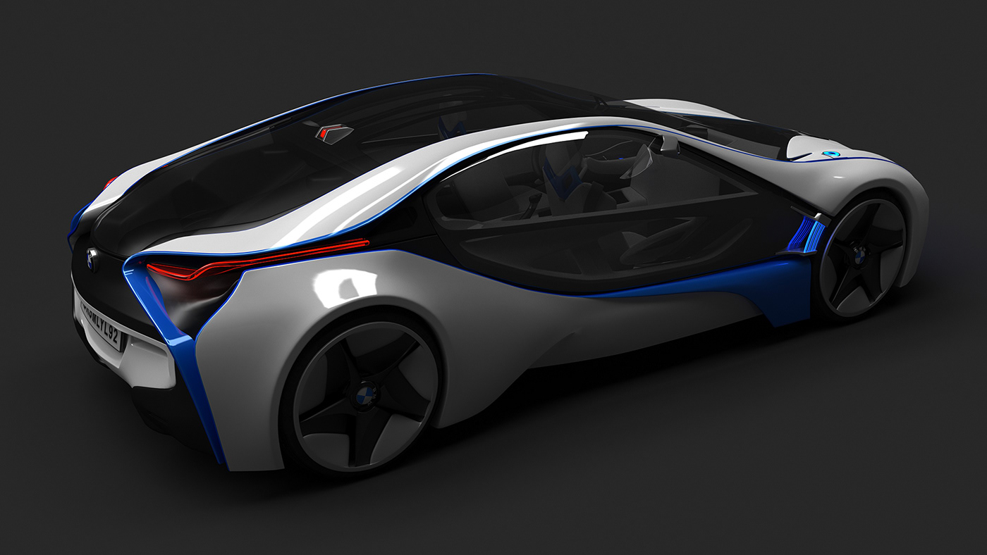 3D BMW car concept model Render vision Efficient Dynamics surreal visionary