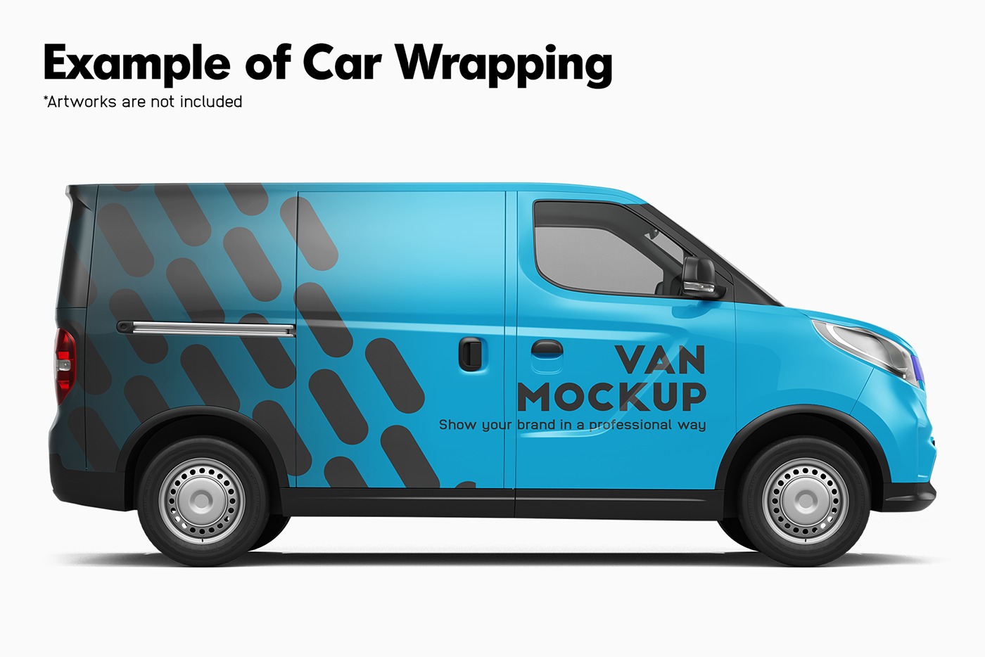 company delivery business Ecology electric vehicle wrapping psd mockup template Maxus Van