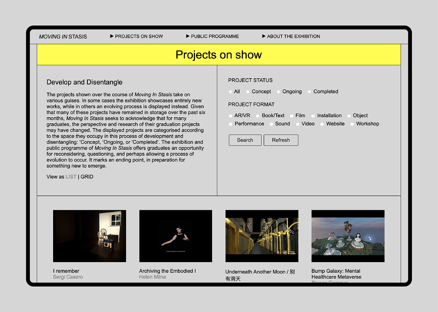 design Exhibition  floorplan installation interactive projection Radio Streaming Webdesign Website