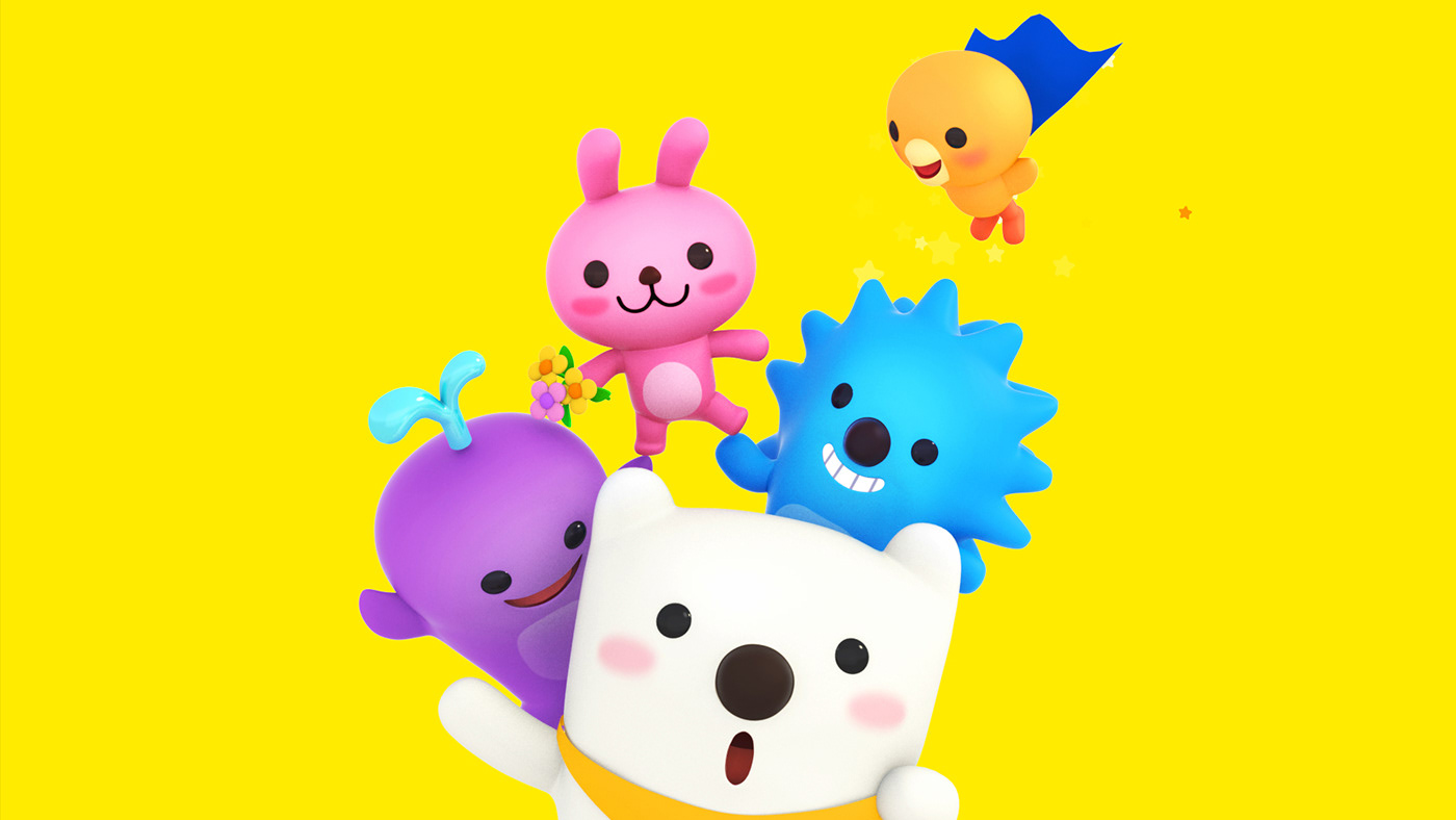 juniver NAVER kids kid baby app intro animation  Character