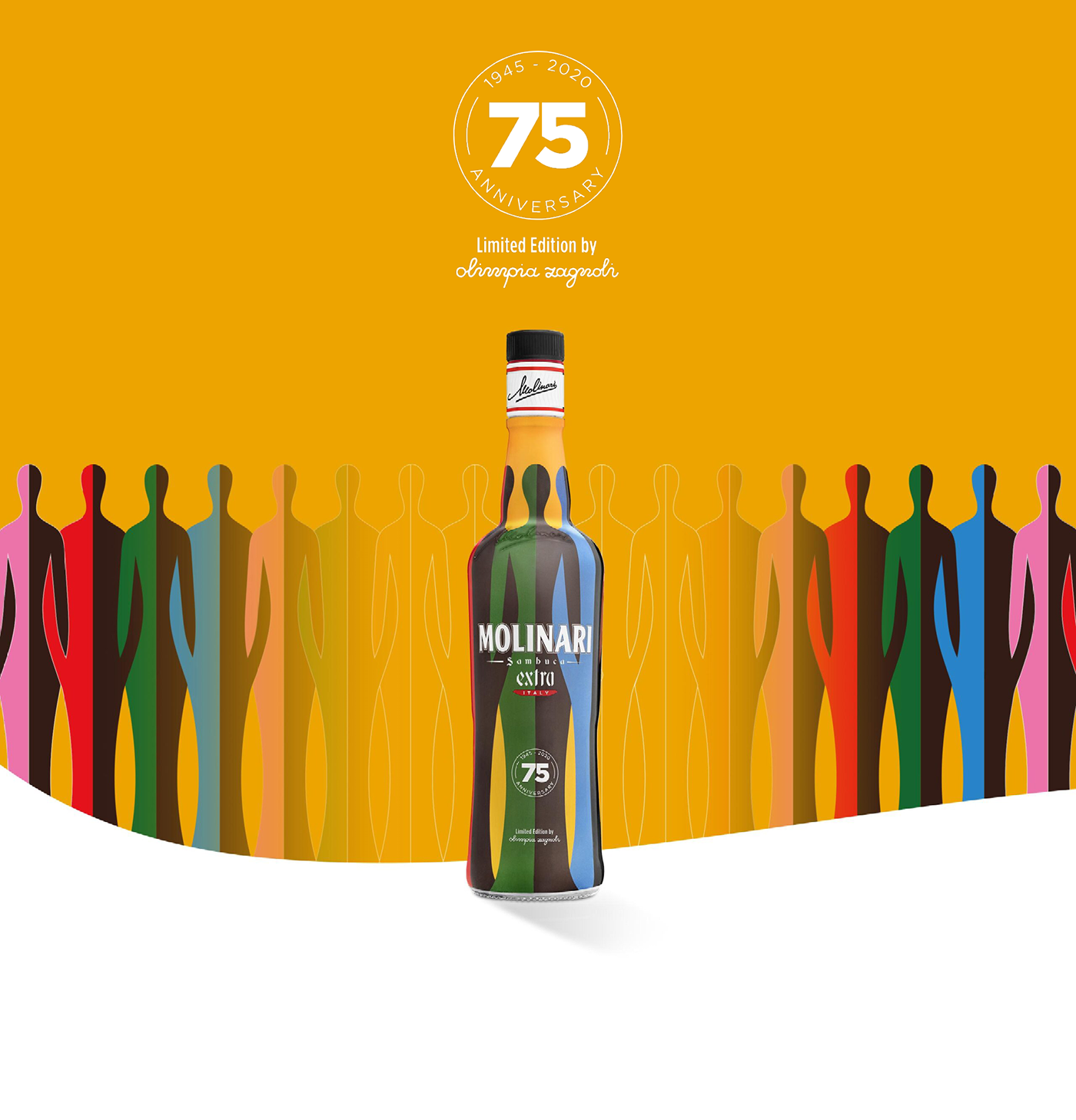 bottle brand identity design ILLUSTRATION  Packaging pattern limited edition Molinari olimpia zagnoli Pack