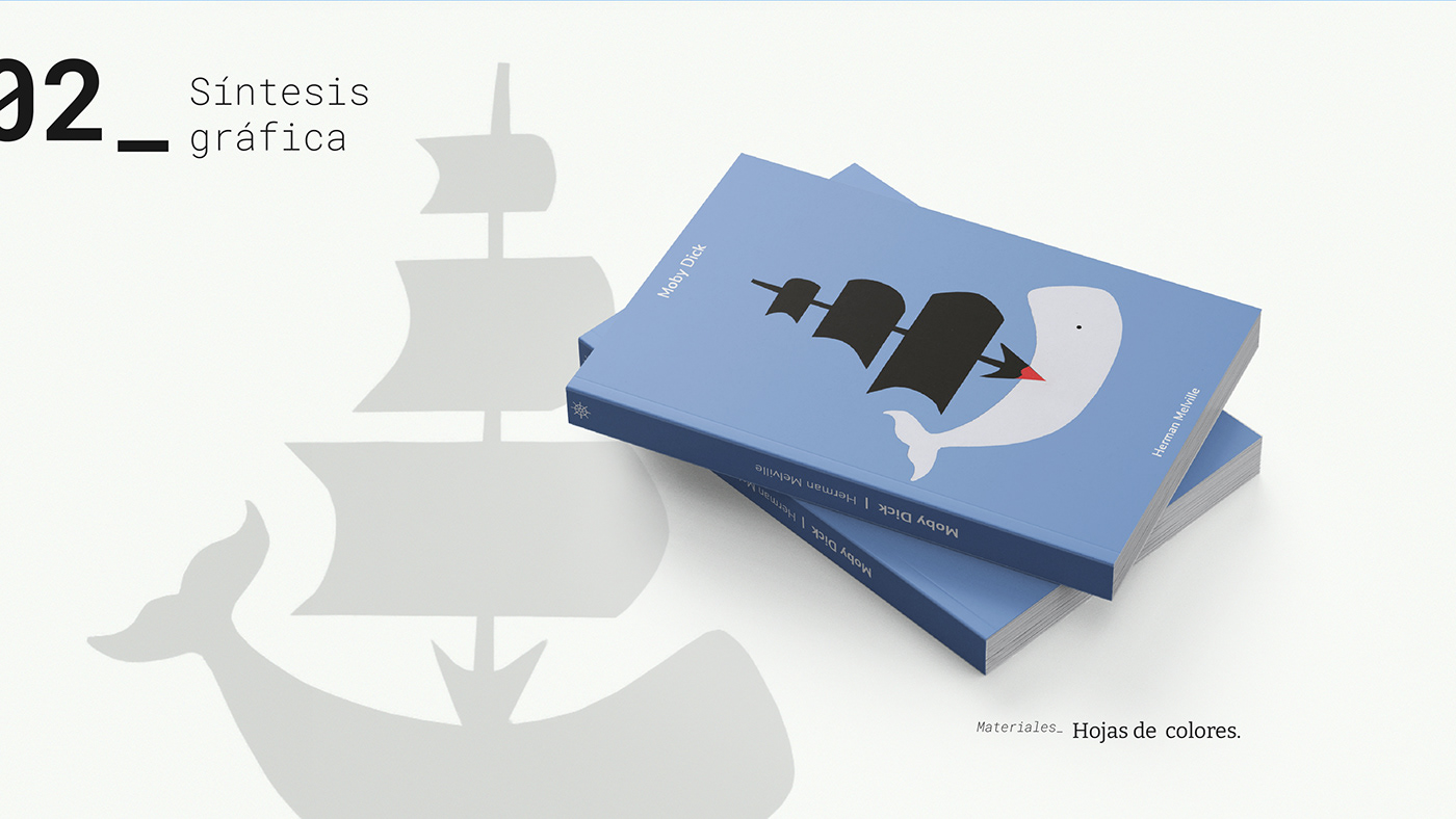libro libros Portada book book cover Moby Dick design diseño gráfico ilustracion collage