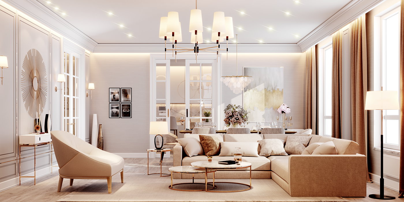 Neoclassic Apartment- Full CG on Behance