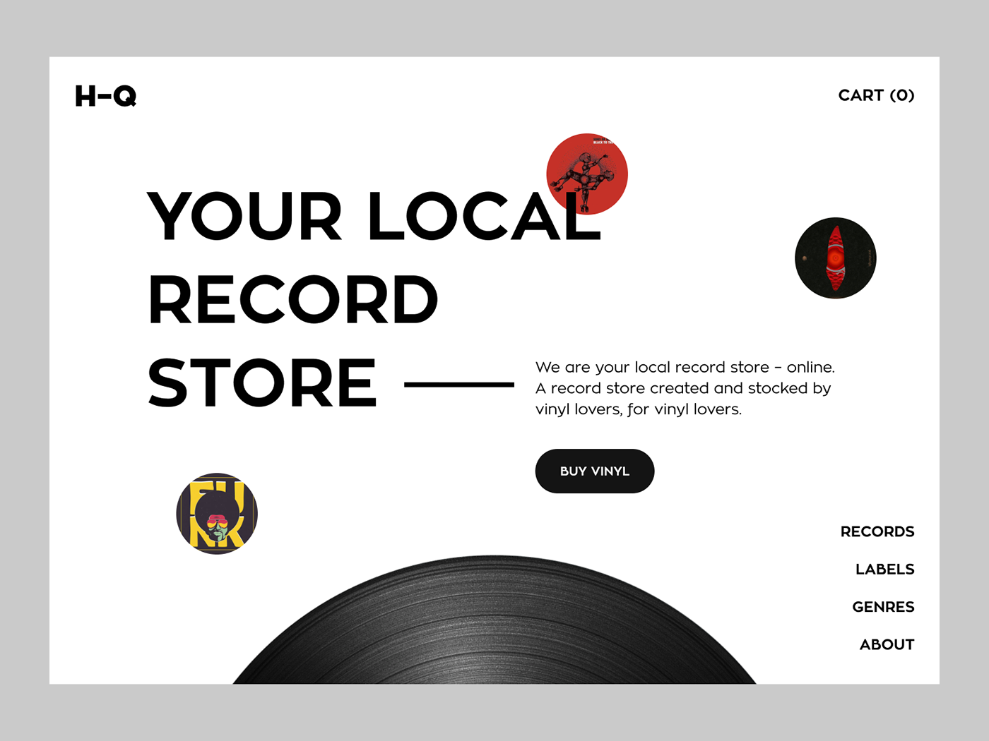 black Ecommerce landing page shop store typography   UI/UX vinyl vinyl records Website
