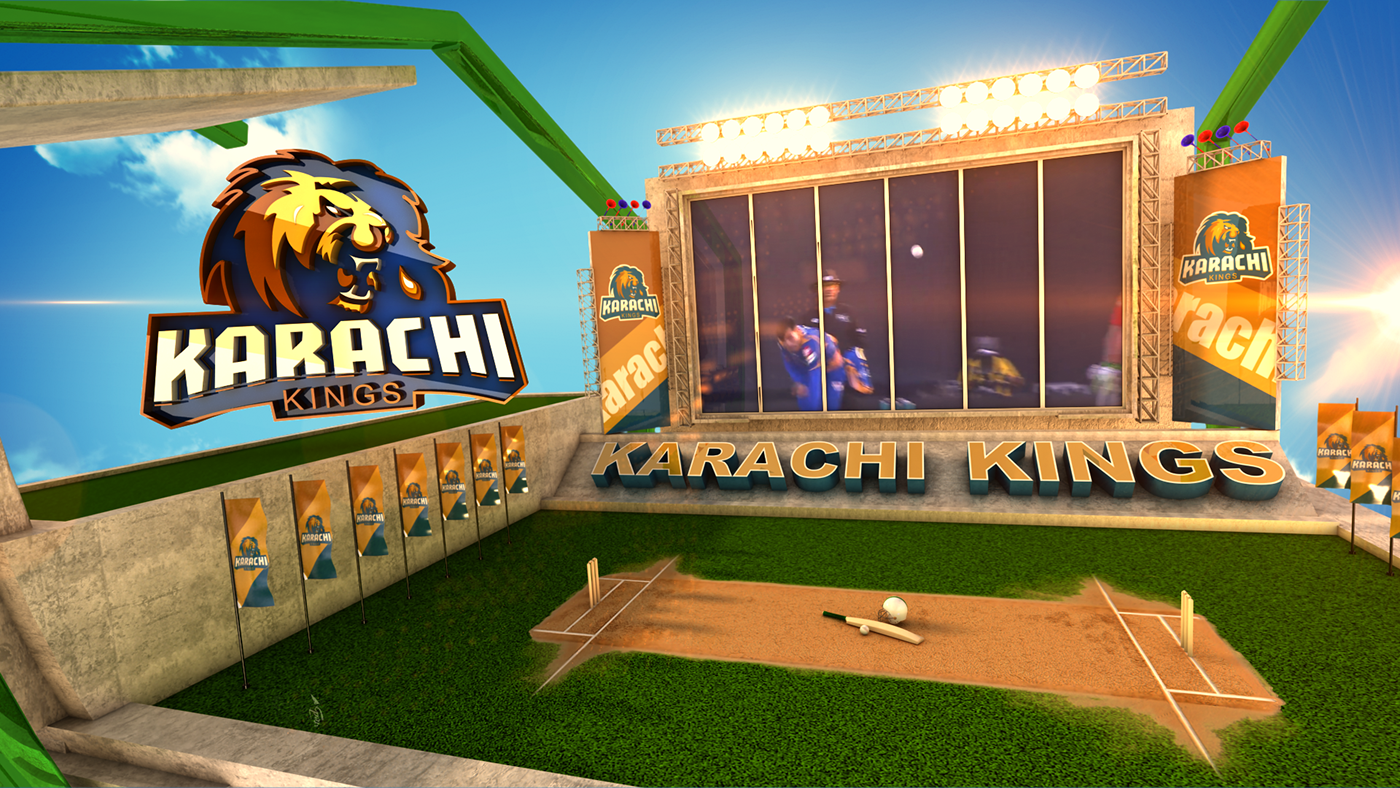 PSL Pakistan Super League Cricket tv 3D animation  modeling Channel Ident Title
