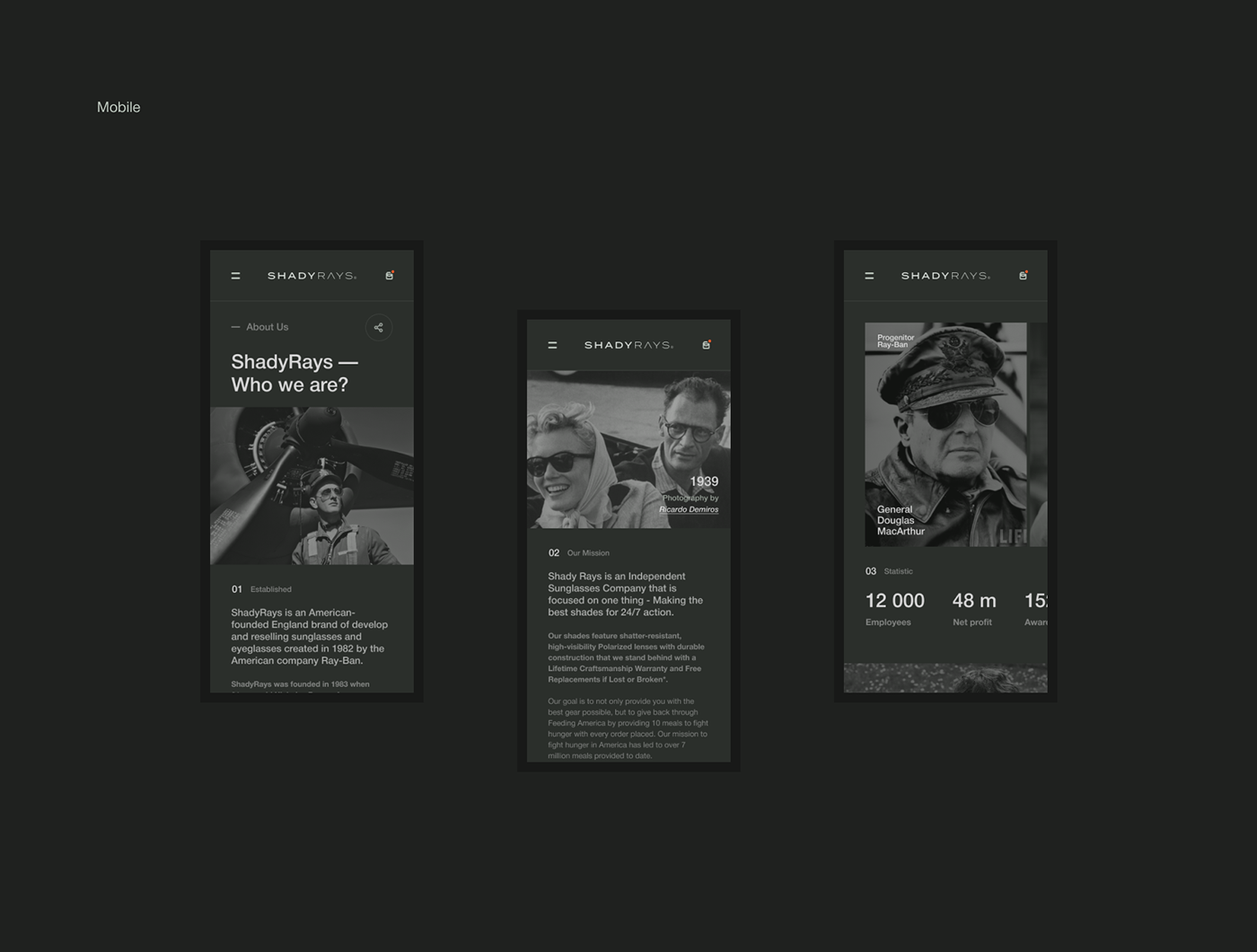 interaction minimal grid Layout Interface online store animation  Sunglasses ux UI