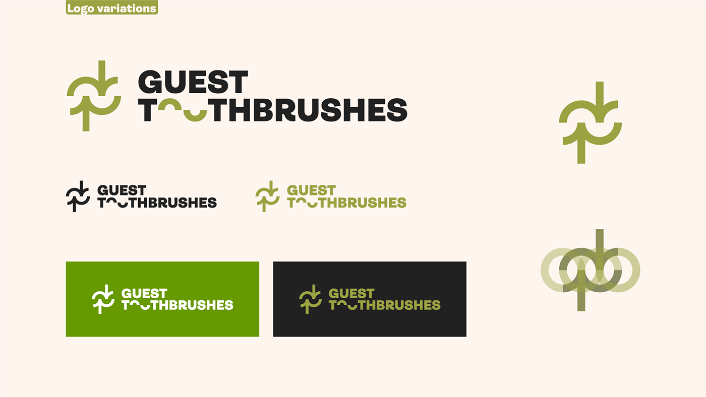 logo variations of guest toothbrushes