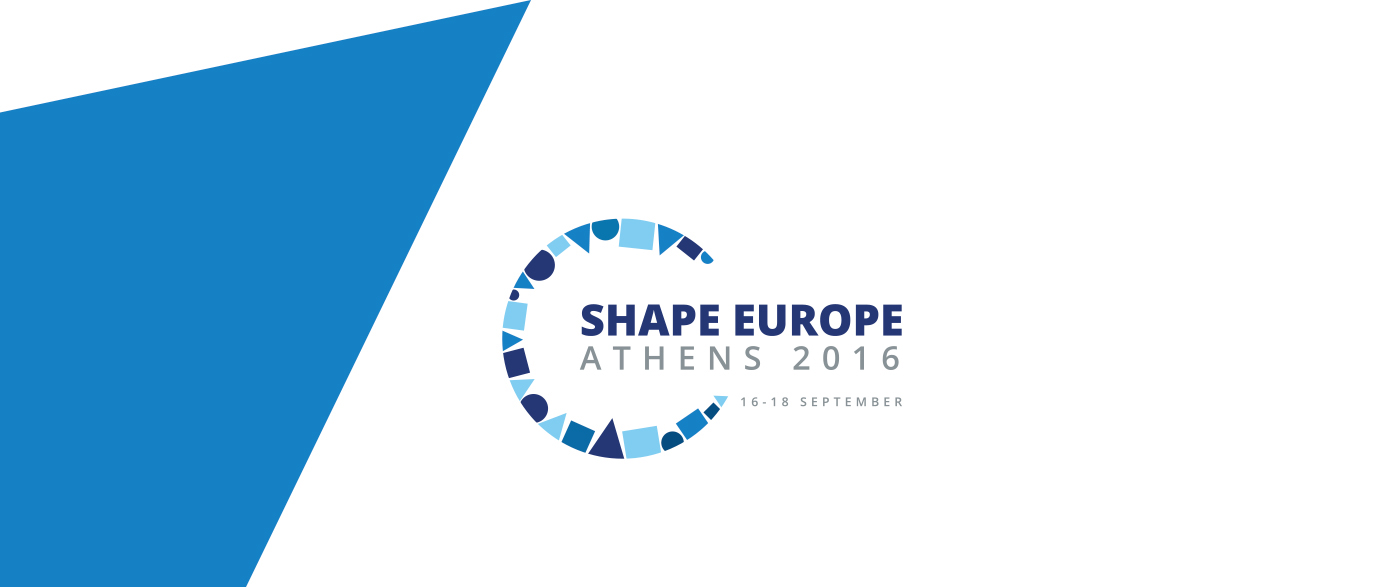 shape europe branding  Event Global shapers regeneration athens hub print banner logo shape
