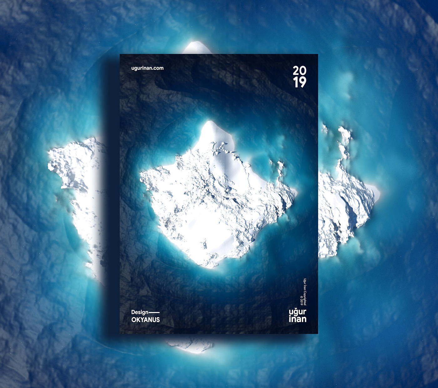 poster 3D Ocean iceberg model cinema 4d blender 3ds Maya obj