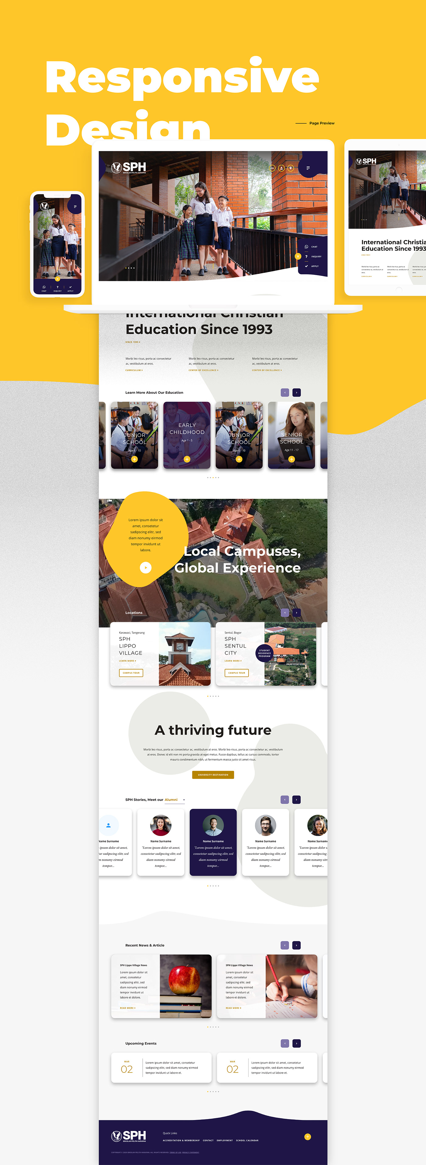 branding  international school marketing   school UI ux Website Design