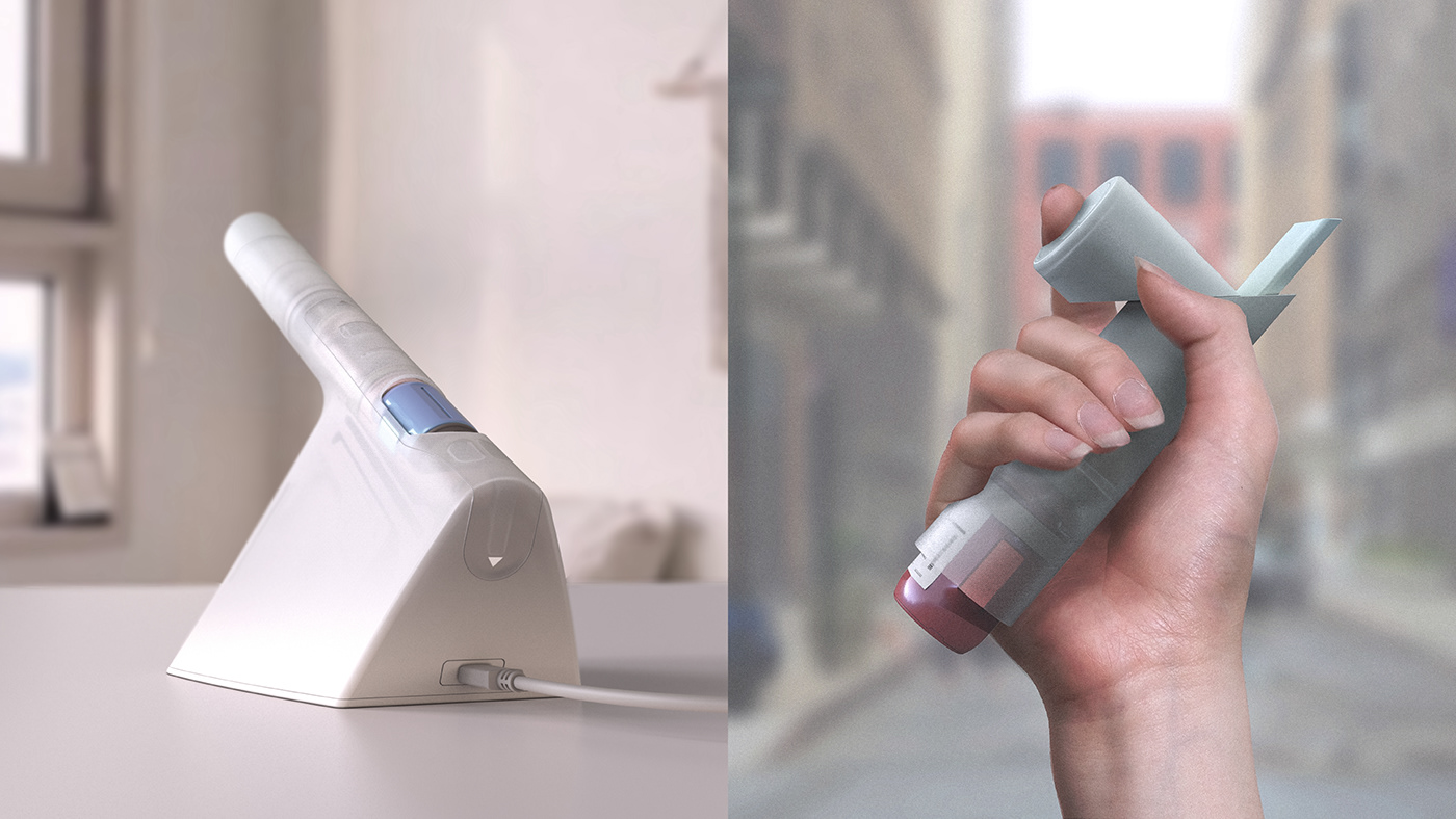 air clinic Health industrial design  inhaler living medical nebulizer object product design 