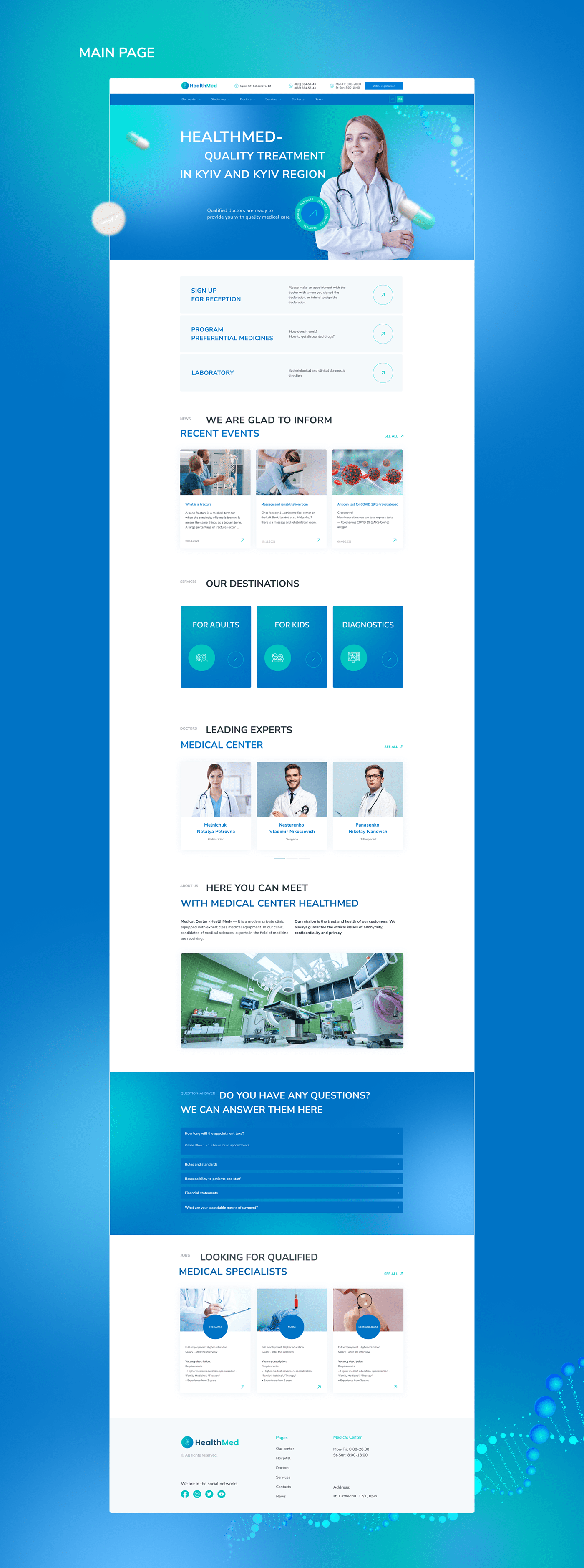 clinic doctor e-commerce Health medical medicine Treatment ux Web Design  Website