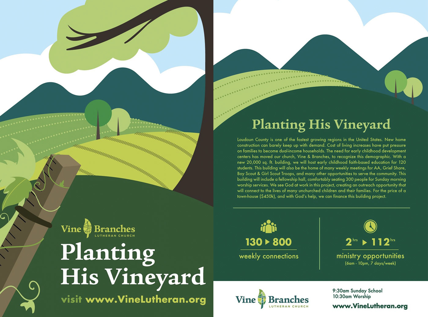 church vineyard field trees Nature Illustrator designer postcard print design  graphic design 