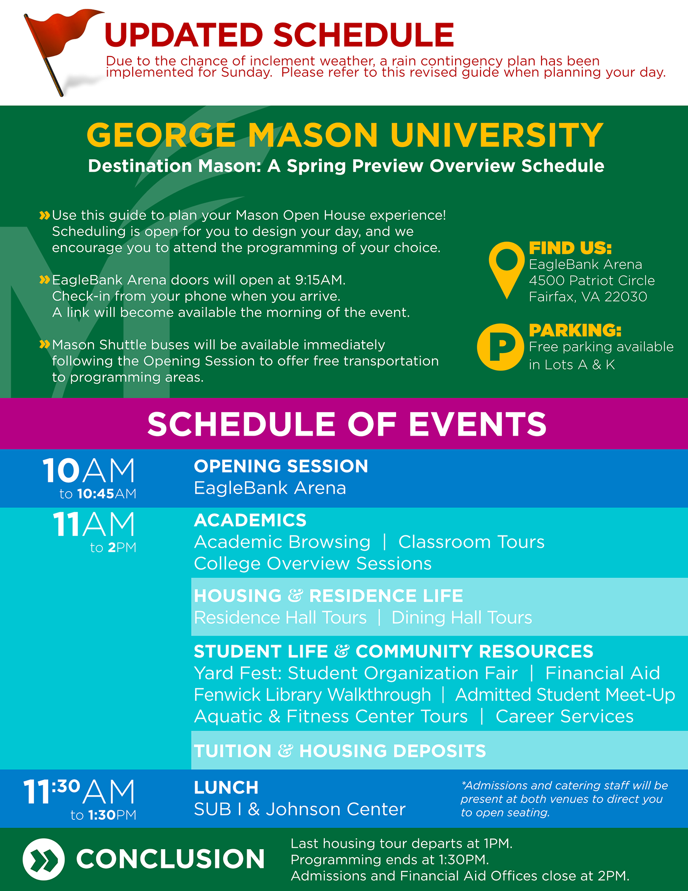 George Mason University gmu Program schedule college