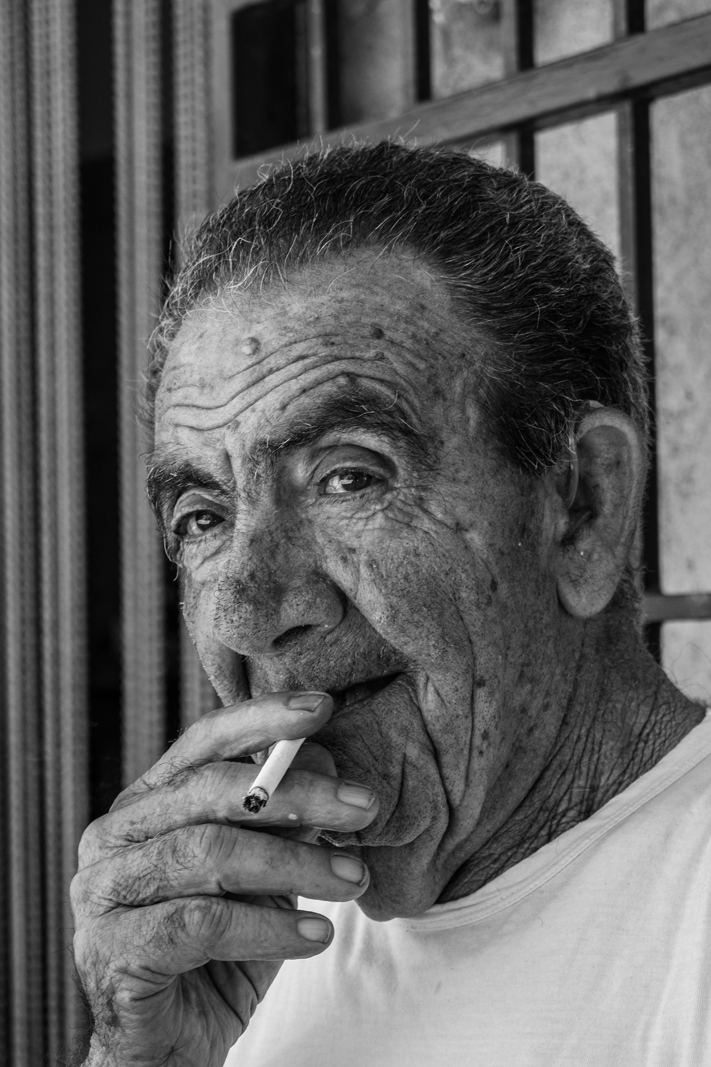 grandpa old Ancient blackandwhite Melancholy cigarette fire death moments time