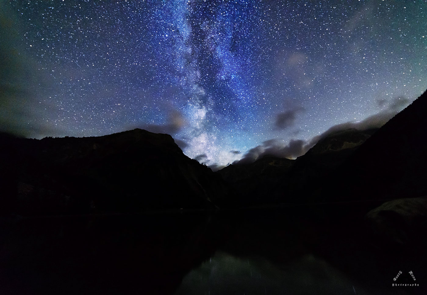 austria lake milky way stars night Hike Wanderer