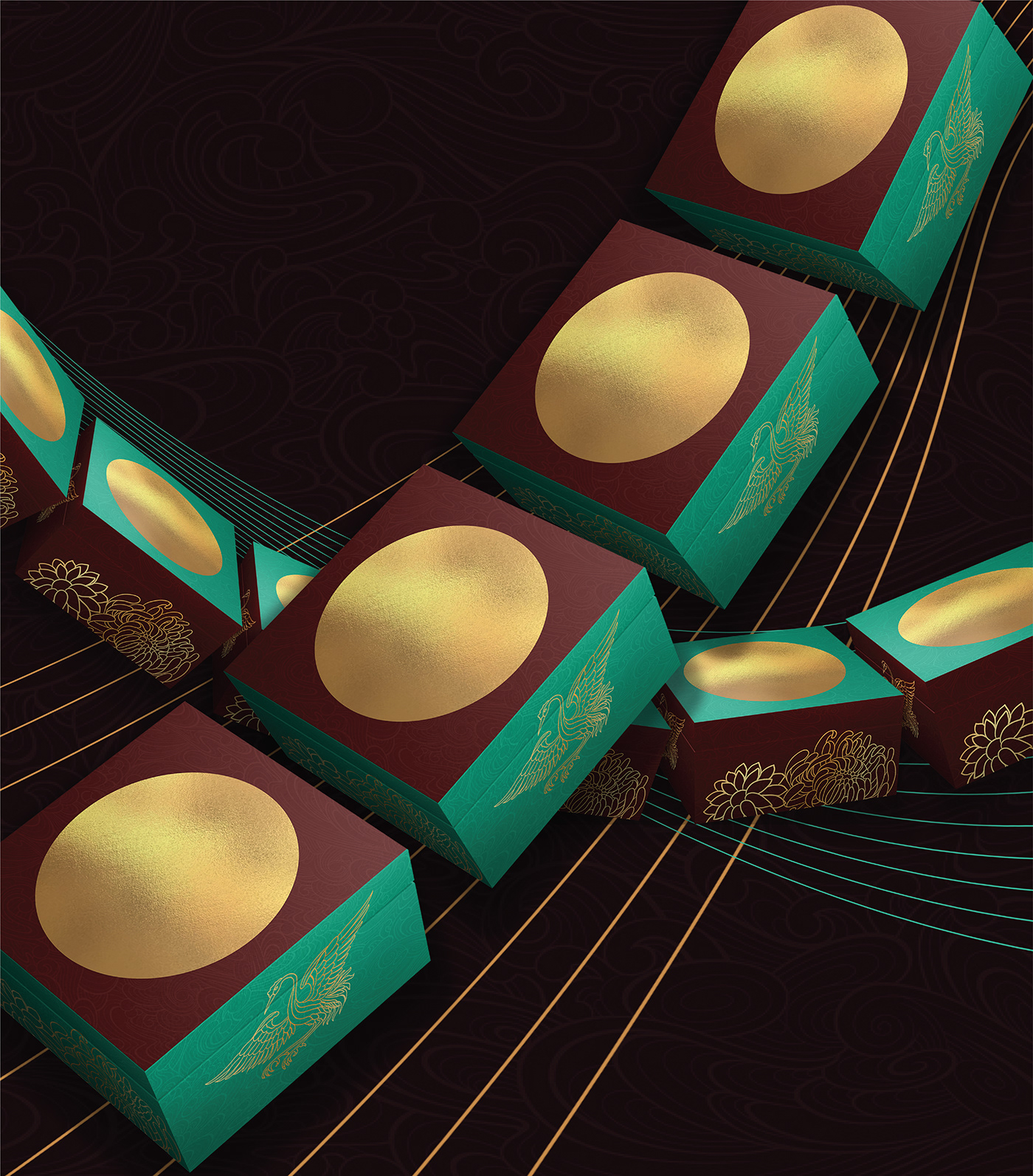 brandgo FekyNg graphicdesign hue ILLUSTRATION midautumn2021 mooncake Packaging Royalimperial vietnam