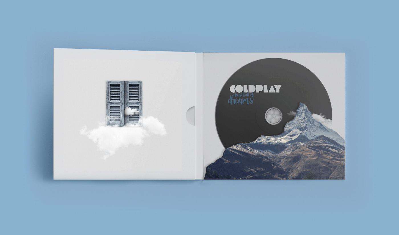 Coldplay cd Album Single single design Lyrics Album design collage surrealism Layout