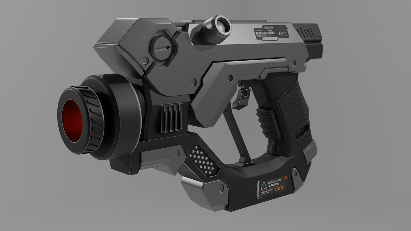 Weapon 3D Render blender Sci Fi pistol Gun model